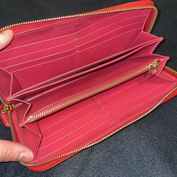 Prada Scarlet Red Zip-Around Wallet - Picture 11 of 15